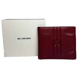 Vintage Balenciaga Flapable Leather Wallet Burgundy