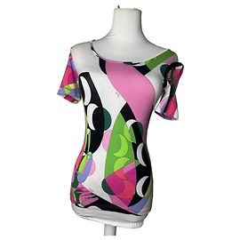 Top abstracto multicolor vintage Emilio Pucci XS