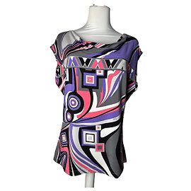 Top abstracto multicolor vintage Emilio Pucci XL