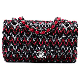 Chanel Medio Classico in Tweed con Paillettes Doppia Patta