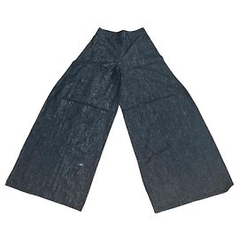 Pantalones Wide Leg Chanel de Denim Negro