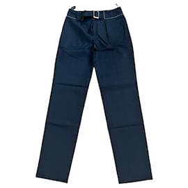 Pantalón recto Chanel de lana y seda negro
