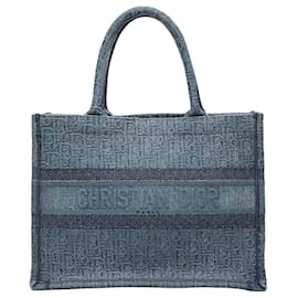 Dior Blu Tote da Libro Medio in Denim Oblique