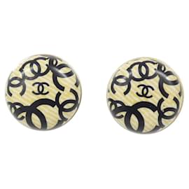 Orecchini Clip Chanel in Nero, Oro e Giallo