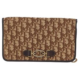 Borsa a Spalla Trotter Vintage Christian Dior in Tela Media