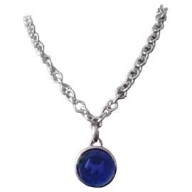 Collana Agatha Medaglione in Pietra Blu Placcata Argento - Autre Marque