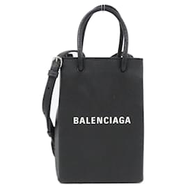 Borsa porta telefono da shopping Balenciaga in pelle di vitello
