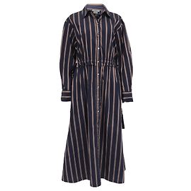 Gestreiftes langes Kleid von Jason Wu aus marineblauer Baumwolle