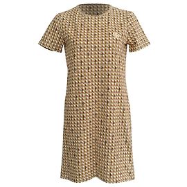 Abito Mini T-Shirt in Cotone Multicolore Intrecciato di Tory Burch