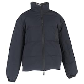 Chaqueta Puffer a cuadros Burberry en nylon negro