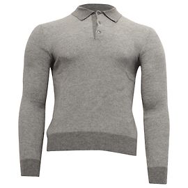 Ralph Lauren Purple Label Polo-Shirt aus grauer Kaschmir