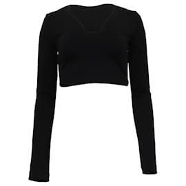 Langarm-Crop-Top von Givenchy aus schwarzer Viskose