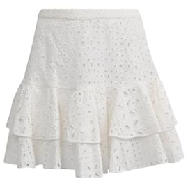Falda Mini Eyelet Noa en Algodón Blanco de Charo Ruiz - Autre Marque