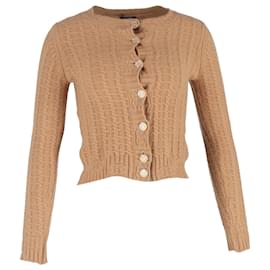 Chanel Kabelstrick-Cardigan aus brauner Wolle