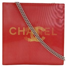Borsa a spalla in vinile con catena olografica Chanel
