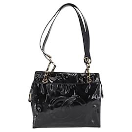 Borsa a spalla vintage Chanel Timeless Chain in pelle verniciata media