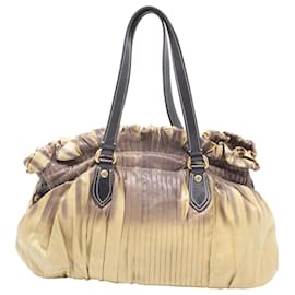 Borsa a Spalla Plissettata Ombre Etro in Pelle Beige e Marrone