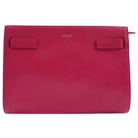 Clutch Sac de Jour in pelle rosa di Saint Laurent