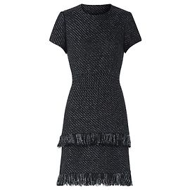 MAJE Abito in tweed grigio con frange Condizioni nuove Taglia 1