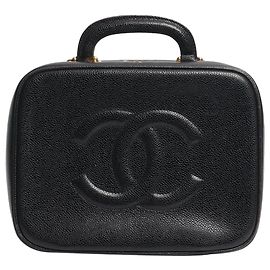 Chanel Bolsa Vanity de caviar vintage preto 1996