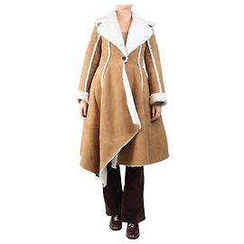 Alexander Mcqueen Abrigo de ante marrón con sherpa - talla UK 8