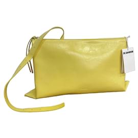 Borsa a spalla in pelle gialla Jil Sander