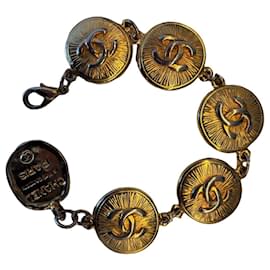 Bracciale CHANEL / placcato / Oro / 6 Marchio Coco / Vintage Dorato