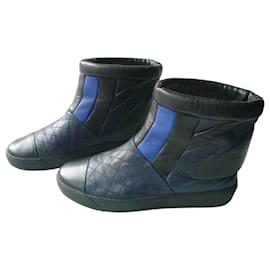 Botas de cuña CHANEL de cuero azul y negro Talla 41 Excelente Estado