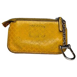 Tarjetero de cuero vintage de Gucci amarillo