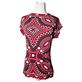 Top abstracto colorido vintage Emilio Pucci Rojo M
