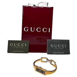 Vintage Gucci Horsebit Quarz Uhr vergoldet