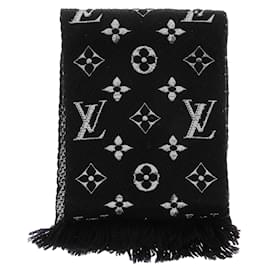 Louis Vuitton Schal aus schwarzer und silberner Wolle