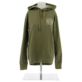 Loewe Kapuzenpullover Khaki mit Logo-Print