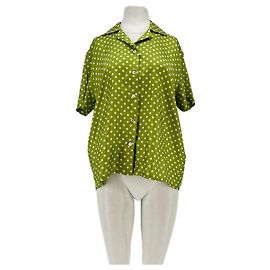 Autre Marque Camisa LAURA URBINATTI de seda verde con lunares