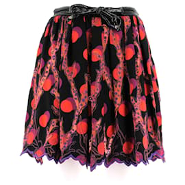 Falda corta estampada roja y negra Louis Vuitton