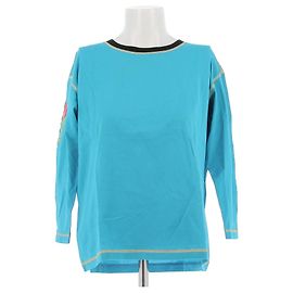 Christian Lacroix T-Shirt aus Baumwolle Blau 3/4-Ärmel