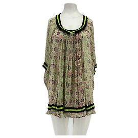 Autre Marque POUPETTE ST BARTH Grüne Bluse mit Blumenmuster aus Baumwolle