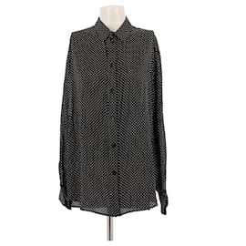 Céline Punktiertes Hemd Schwarz Viskose