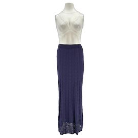 Falda larga de lana azul marino M Missoni
