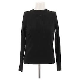 Top in maglia nera a maniche lunghe Courreges
