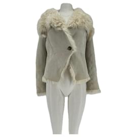 Giacca in pelliccia bianca Tory Burch