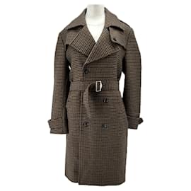 Abrigo marrón a cuadros de lana - Paul Smith