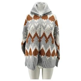 Grau-brauner Zip-Pullover - Autre Marque