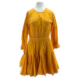 Autre Marque MISA Kurzes oranges Kleid mit langen Ärmeln XS