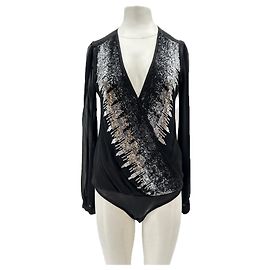 Patrizia Pepe Transparenter Body mit Strass