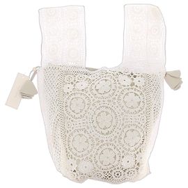Borsa in crochet bianca Magda Butrym con motivi floreali