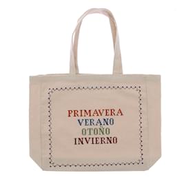 Bolsa tote SéZane x Lucia Vergara bege de algodão