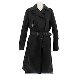 Parka nera Prada Linea Rossa con cintura in nylon
