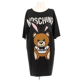 Vestido tipo camiseta Moschino Negro de Viscosa