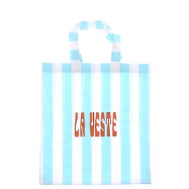 Autre Marque Borsa tote LA VESTE a righe in cotone blu e bianca